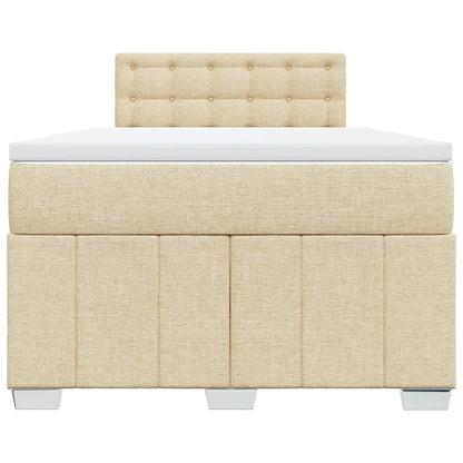 Box Spring Postel S Matrací Krémová 120X190 Cm Textil