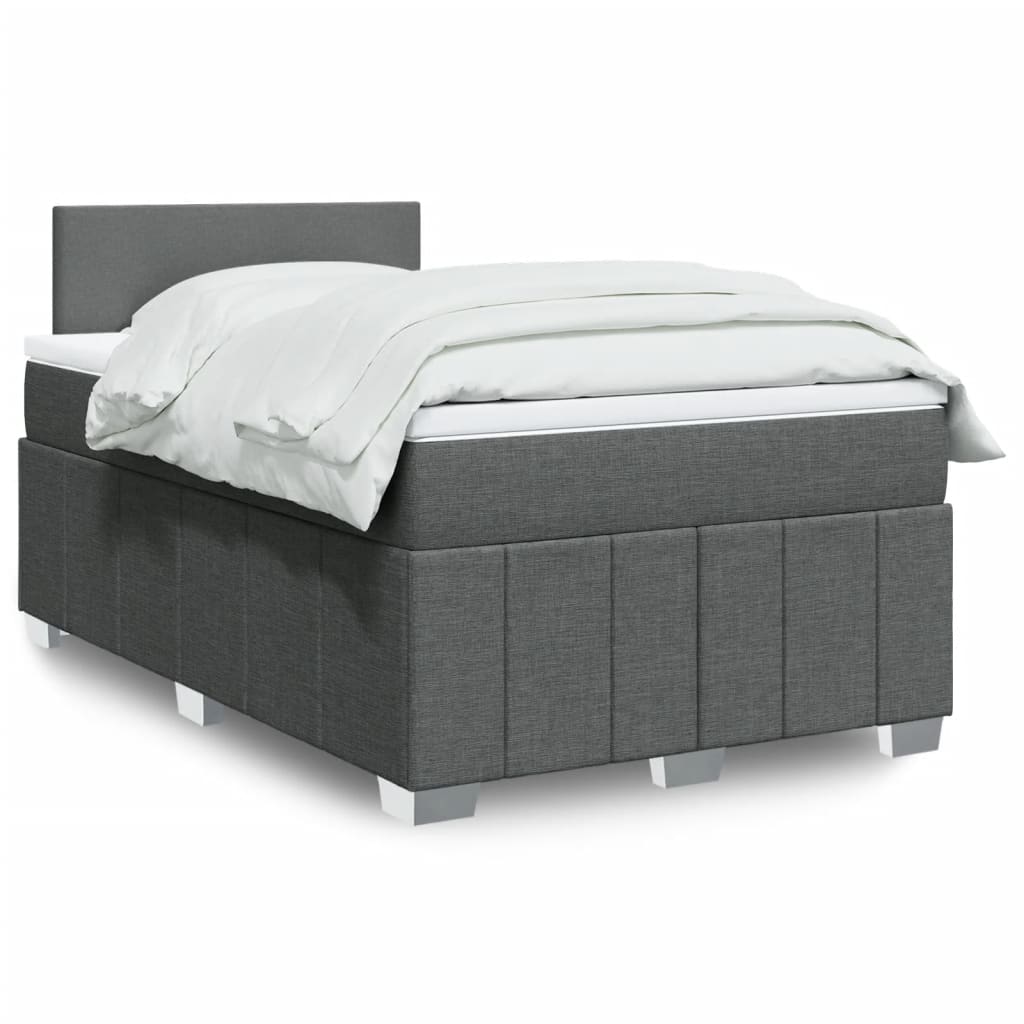 Box Spring Postel S Matrací Textil Tmavě Šedá