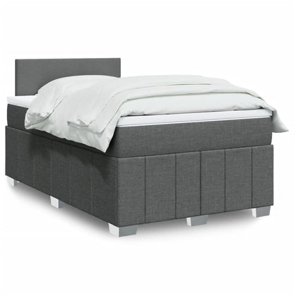 Box Spring Postel S Matrací Textil Tmavě Šedá