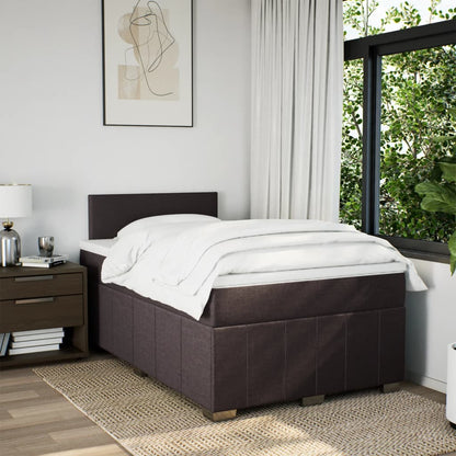 Box Spring Postel S Matrací Tmavě Hnědá 120X200 Cm Textil