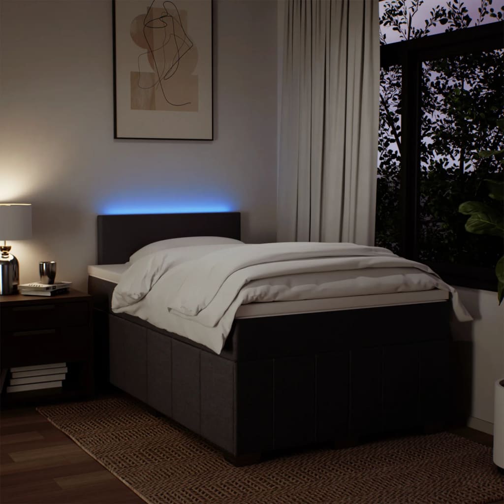 Box Spring Postel S Matrací Tmavě Hnědá 120X200 Cm Textil