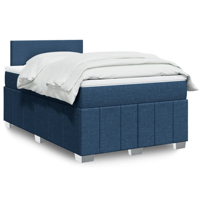Box Spring Postel S Matrací Černá Textil Modrá