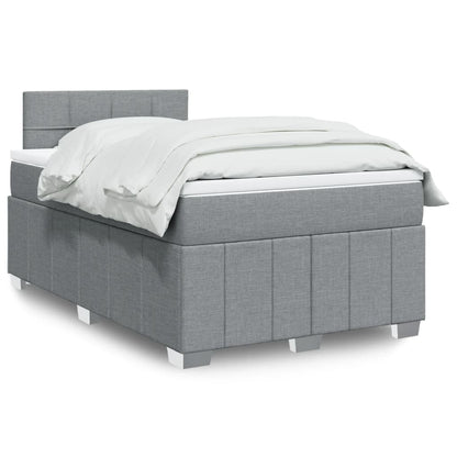 Box Spring Postel S Matrací Textil Světle Šedá