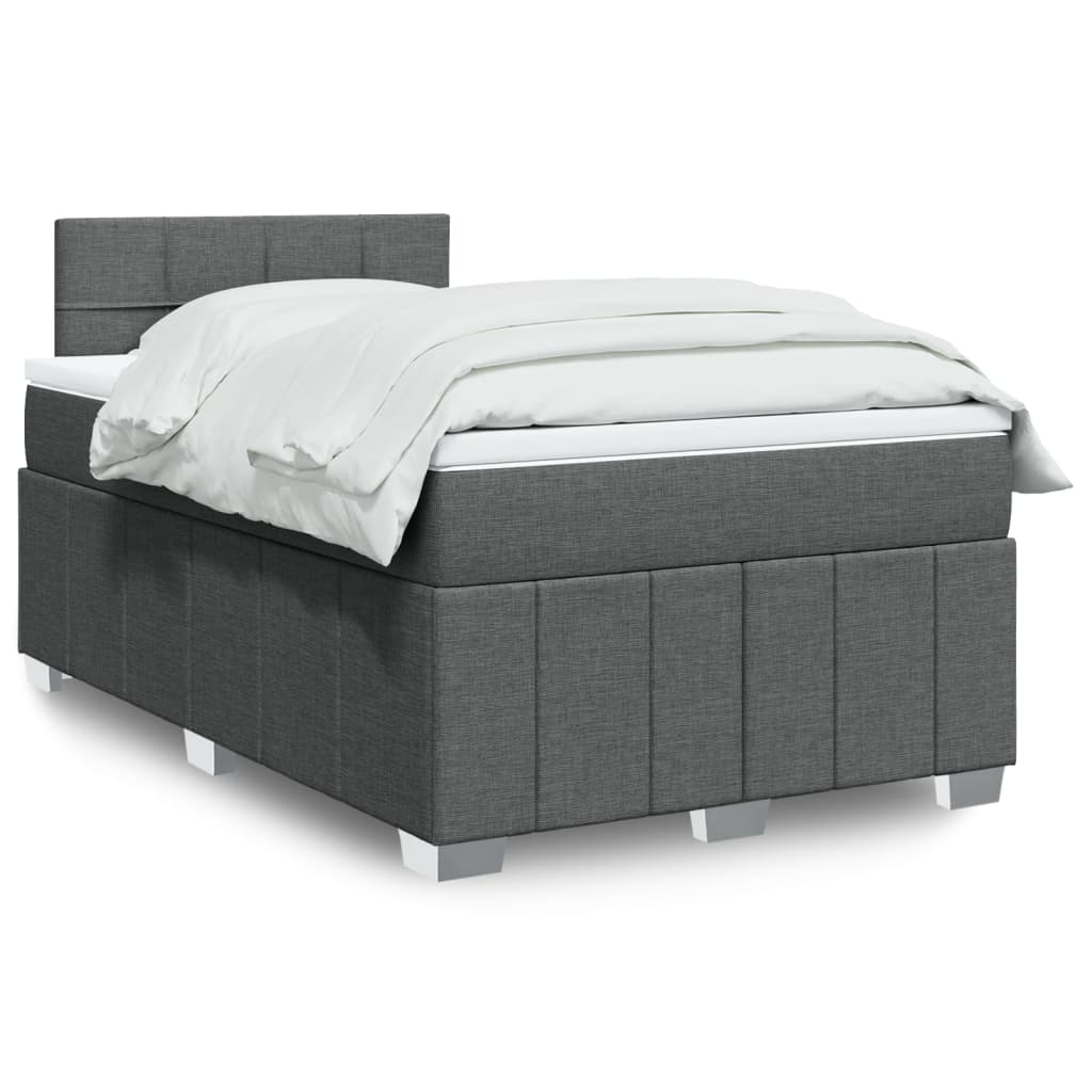 Box Spring Postel S Matrací Textil Tmavě Šedá