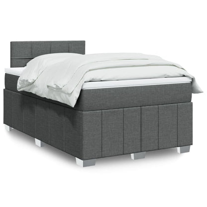 Box Spring Postel S Matrací Textil Tmavě Šedá