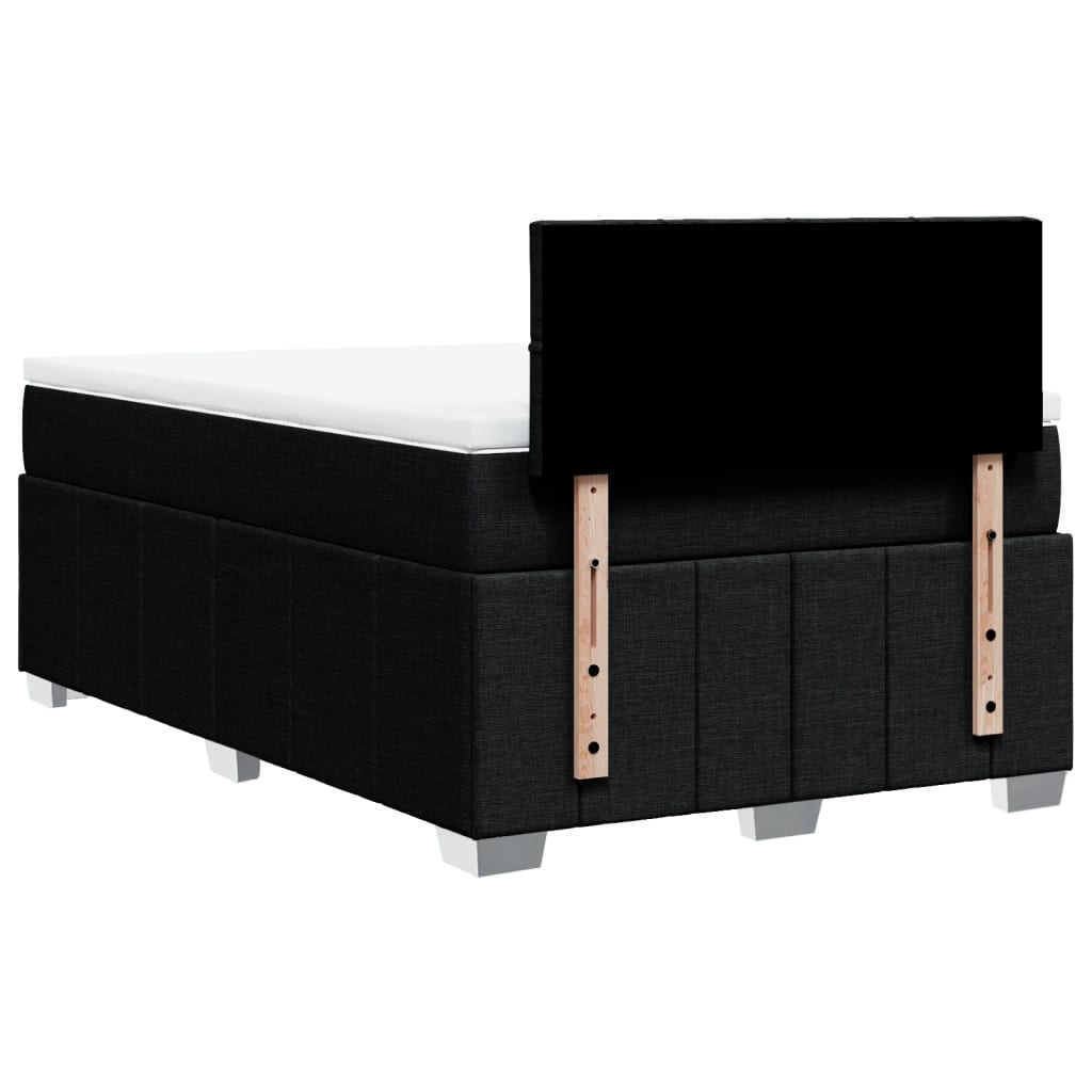 Box Spring Postel S Matrací Černá 120X200 Cm Textil