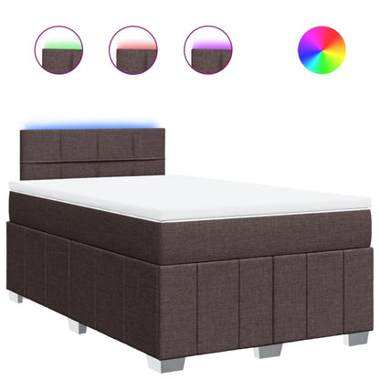 Box Spring Postel S Matrací Tmavě Hnědá 120X200 Cm Textil