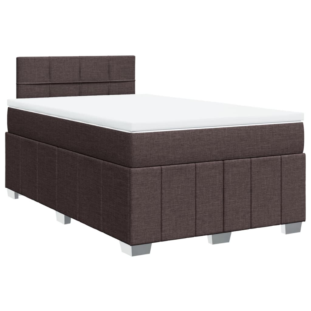 Box Spring Postel S Matrací Tmavě Hnědá 120X200 Cm Textil