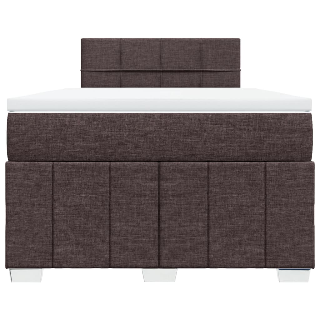 Box Spring Postel S Matrací Tmavě Hnědá 120X200 Cm Textil