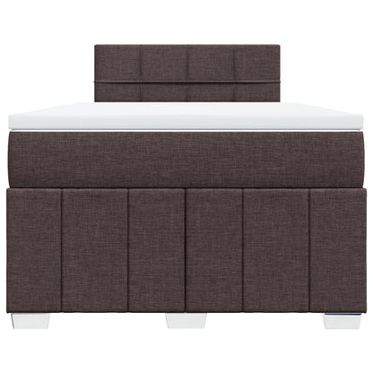 Box Spring Postel S Matrací Tmavě Hnědá 120X200 Cm Textil