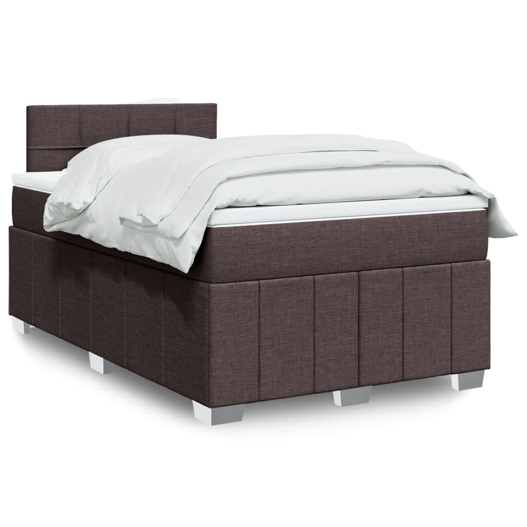 Box Spring Postel S Matrací Tmavě Hnědá 120X200 Cm Textil