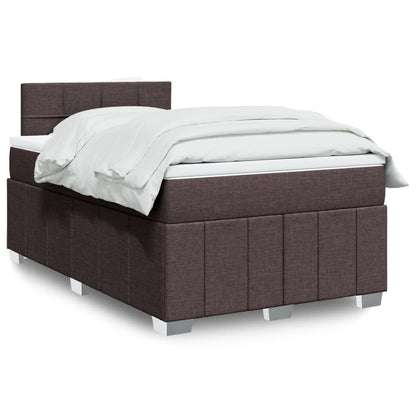 Box Spring Postel S Matrací Tmavě Hnědá 120X200 Cm Textil