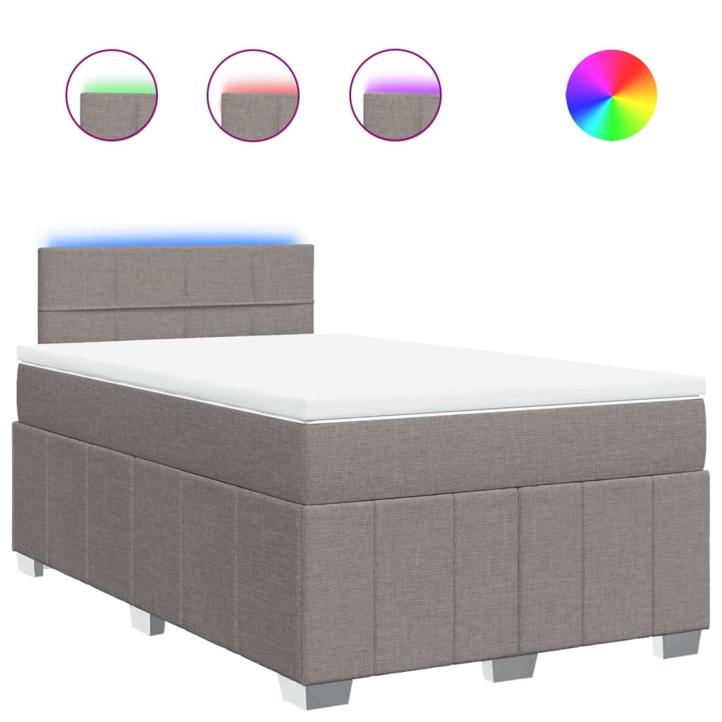 Box Spring Postel S Matrací Textil Taupe