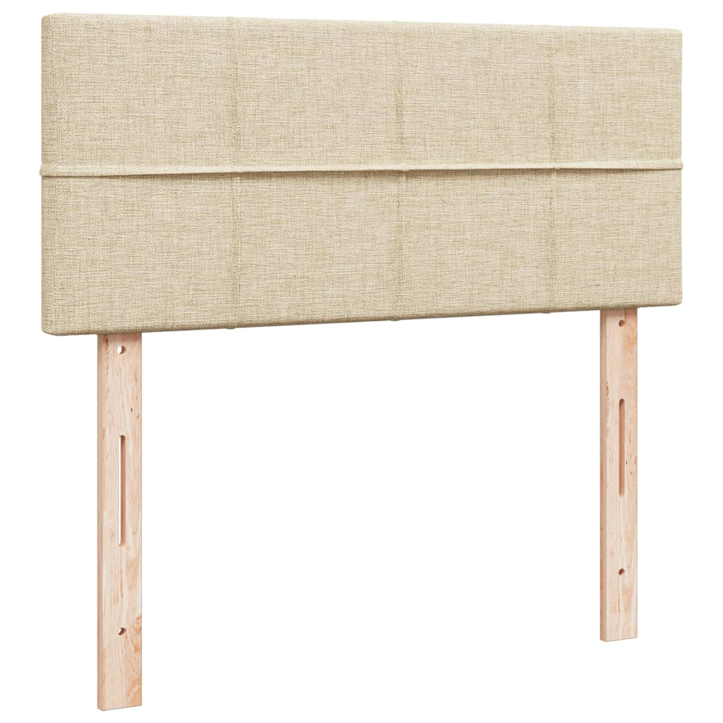 Box Spring Postel S Matrací Textil Krémová