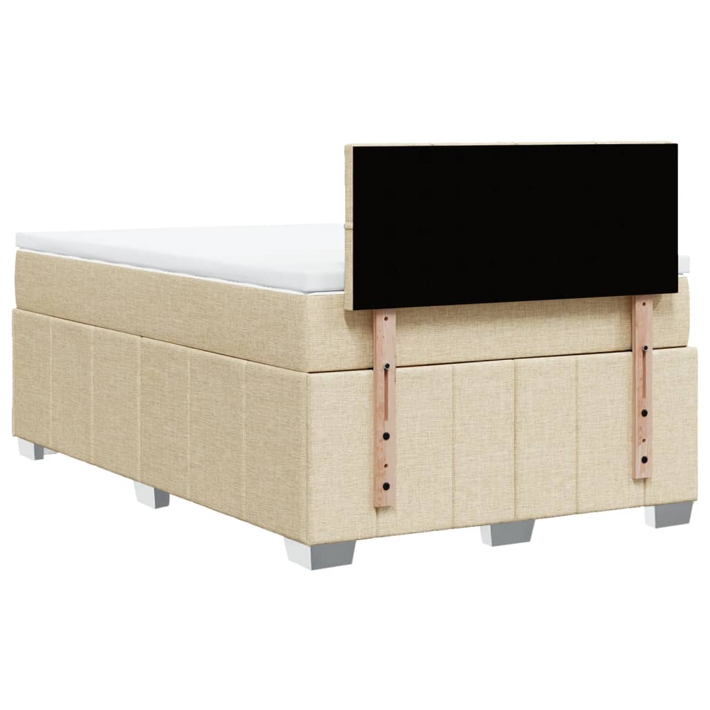 Box Spring Postel S Matrací Textil Krémová