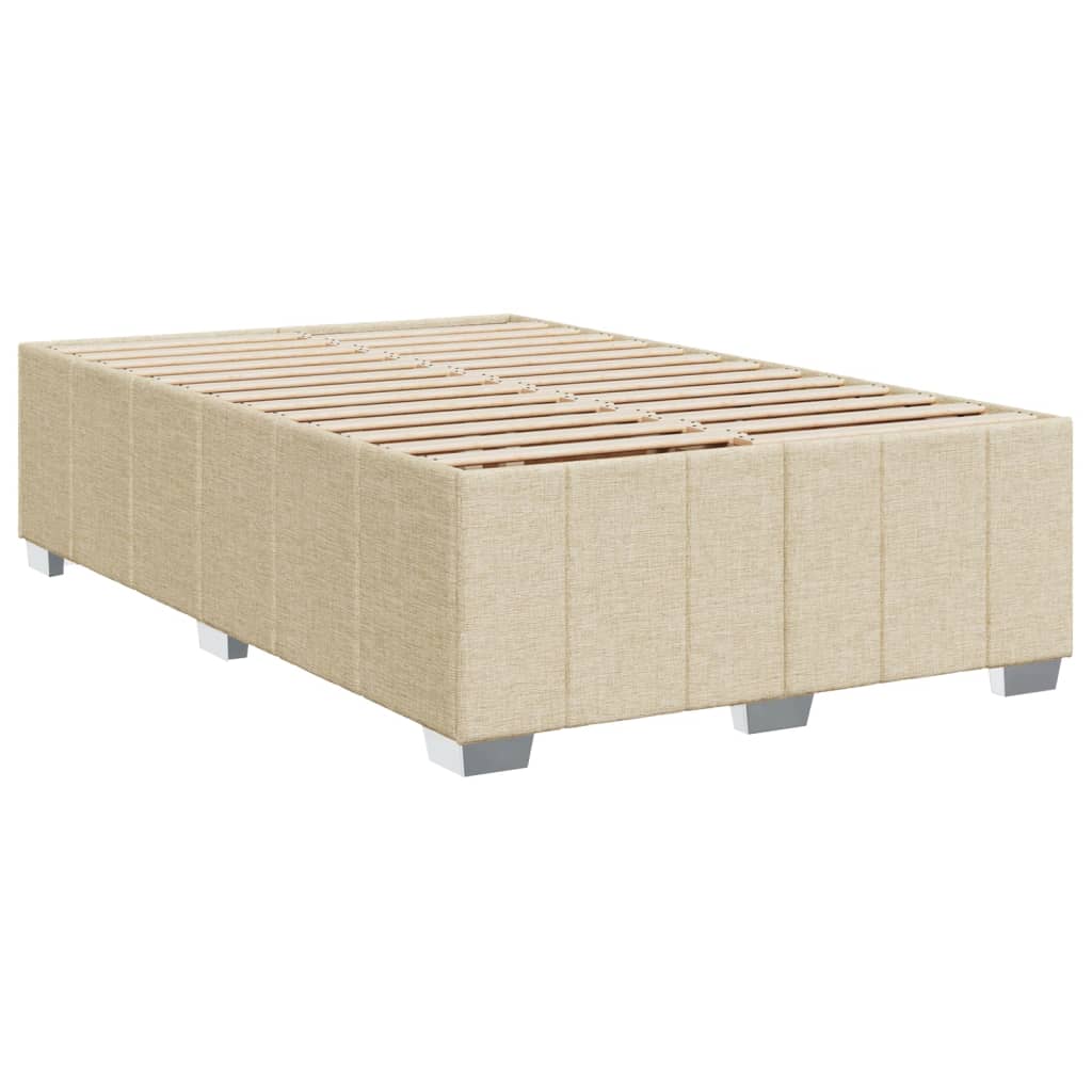 Box Spring Postel S Matrací Textil Krémová