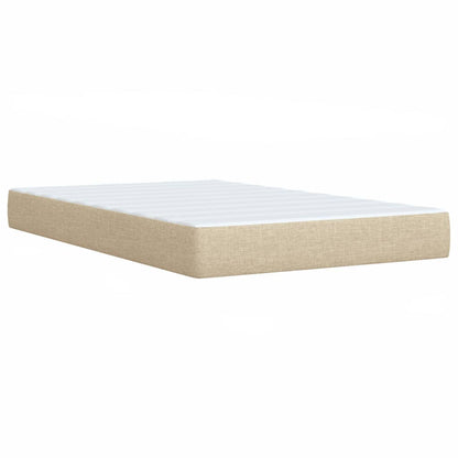 Box Spring Postel S Matrací Textil Krémová