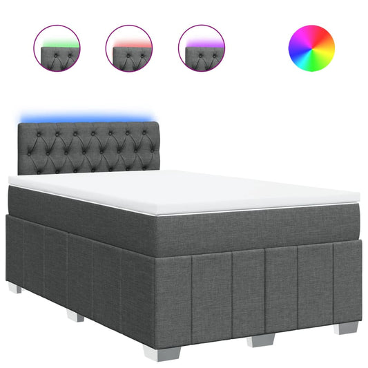 Box Spring Postel S Matrací Textil Tmavě Šedá