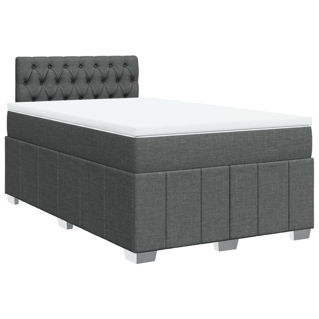 Box Spring Postel S Matrací Textil Tmavě Šedá