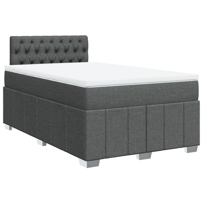 Box Spring Postel S Matrací Textil Tmavě Šedá