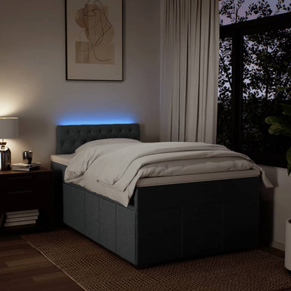 Box Spring Postel S Matrací Textil Tmavě Šedá