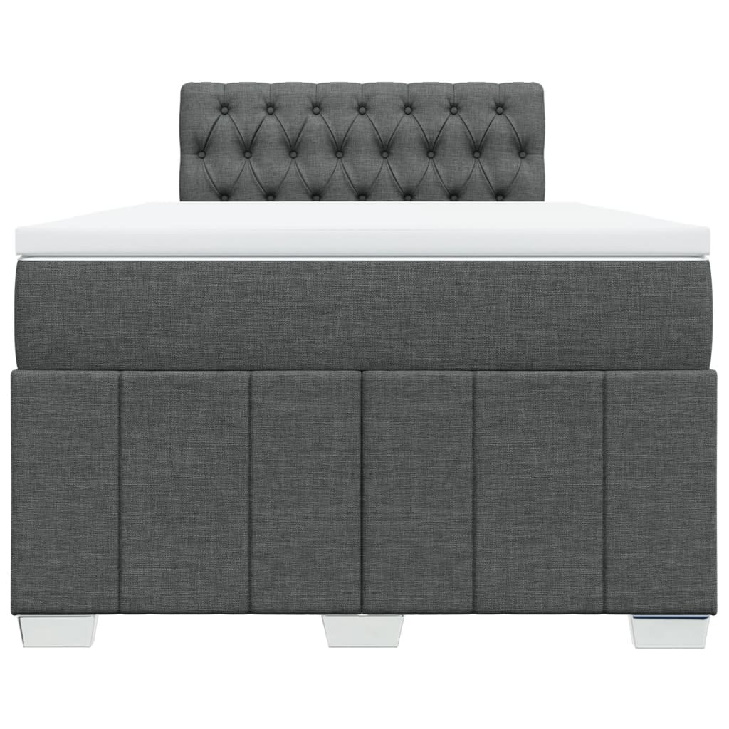 Box Spring Postel S Matrací Textil Tmavě Šedá