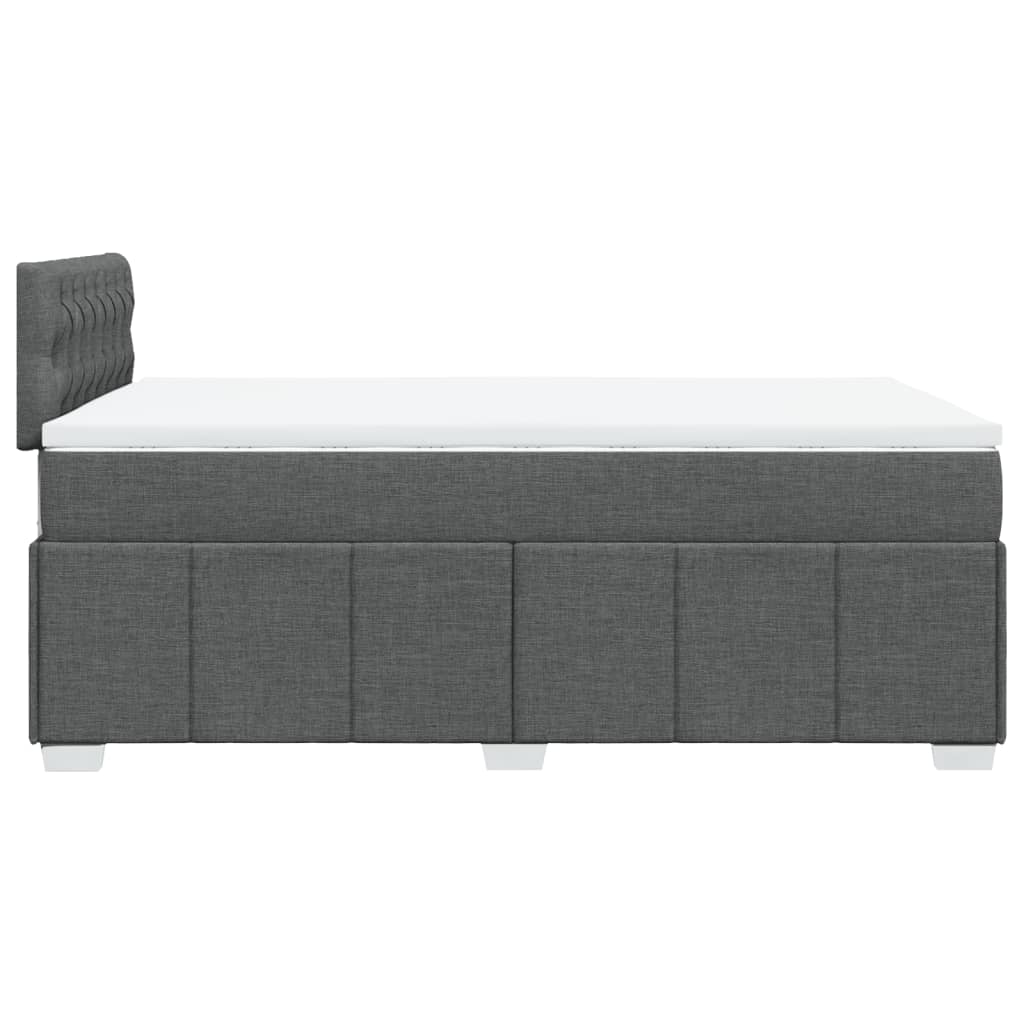 Box Spring Postel S Matrací Textil Tmavě Šedá