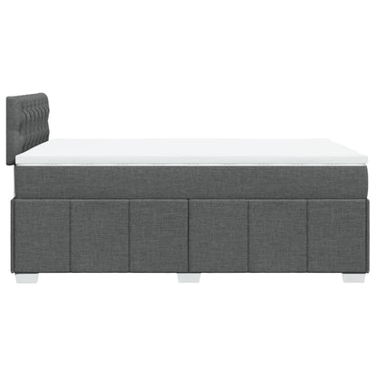Box Spring Postel S Matrací Textil Tmavě Šedá
