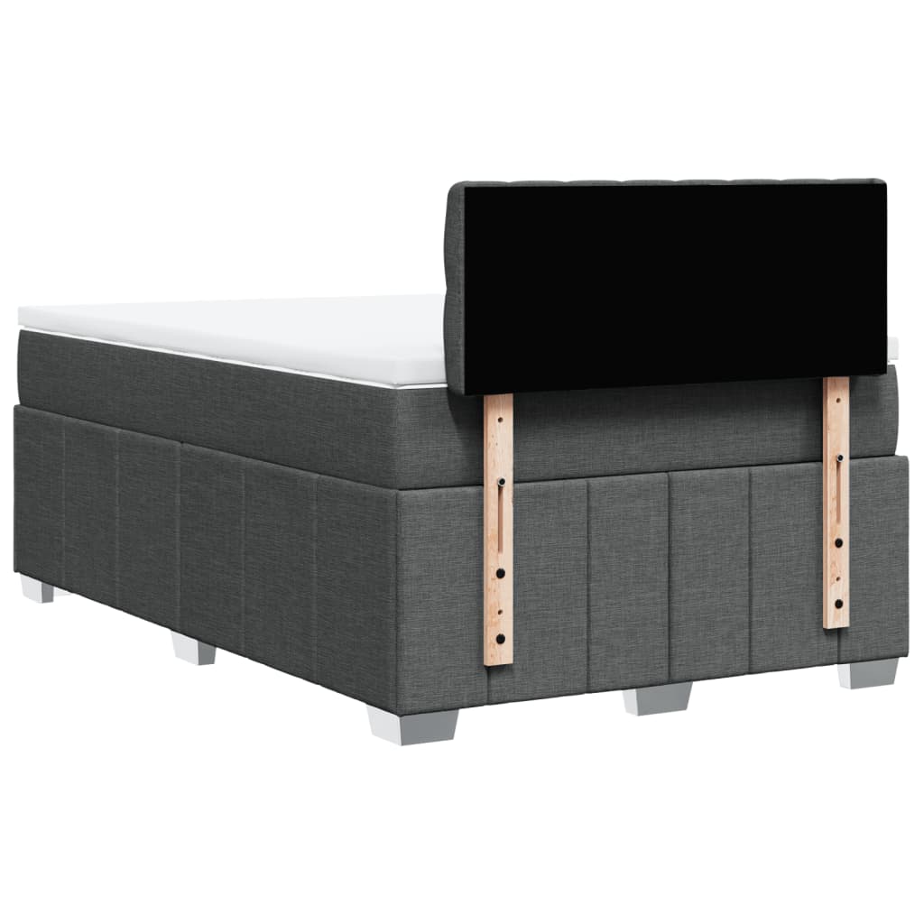 Box Spring Postel S Matrací Textil Tmavě Šedá