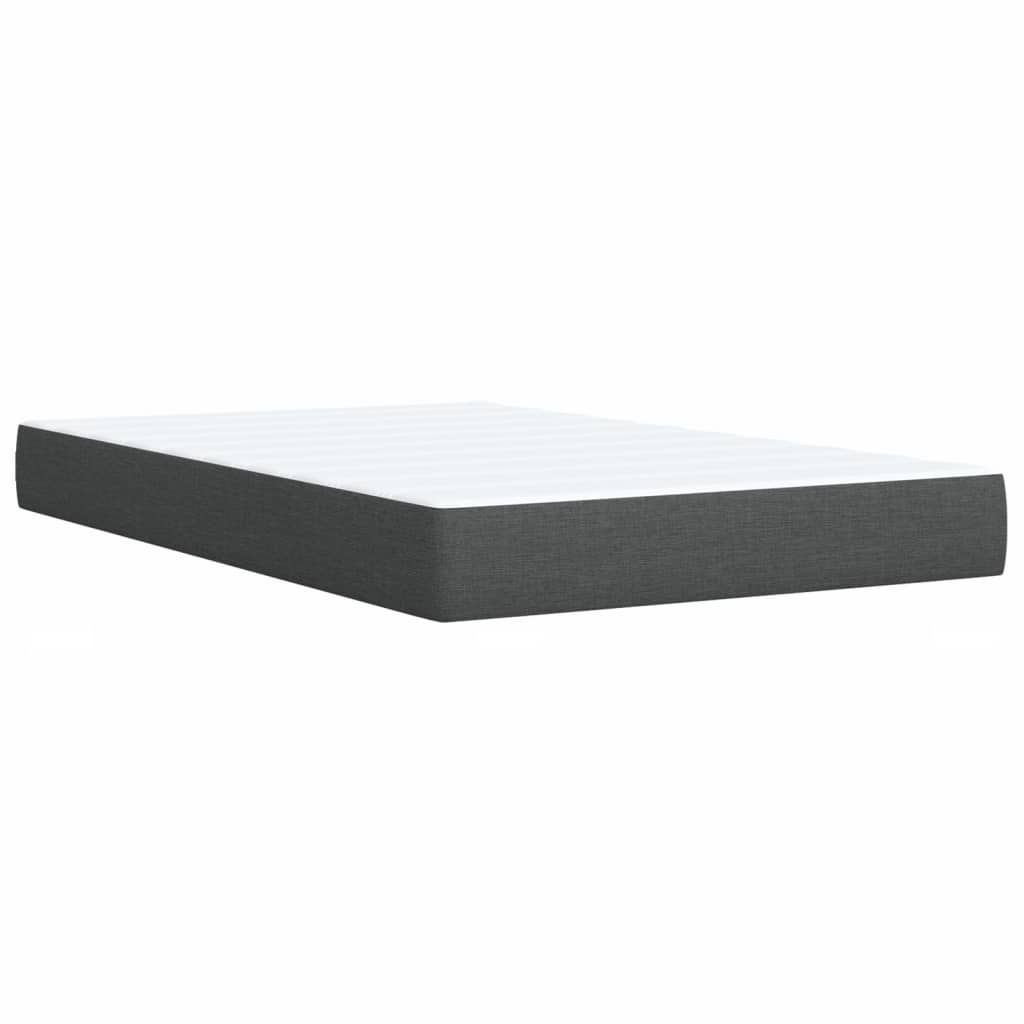 Box Spring Postel S Matrací Textil Tmavě Šedá