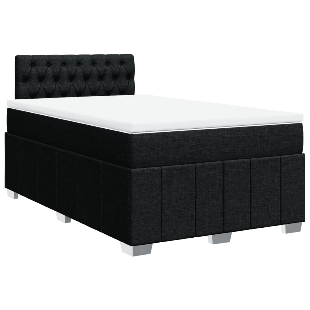 Box Spring Postel S Matrací Černá 120X200 Cm Textil