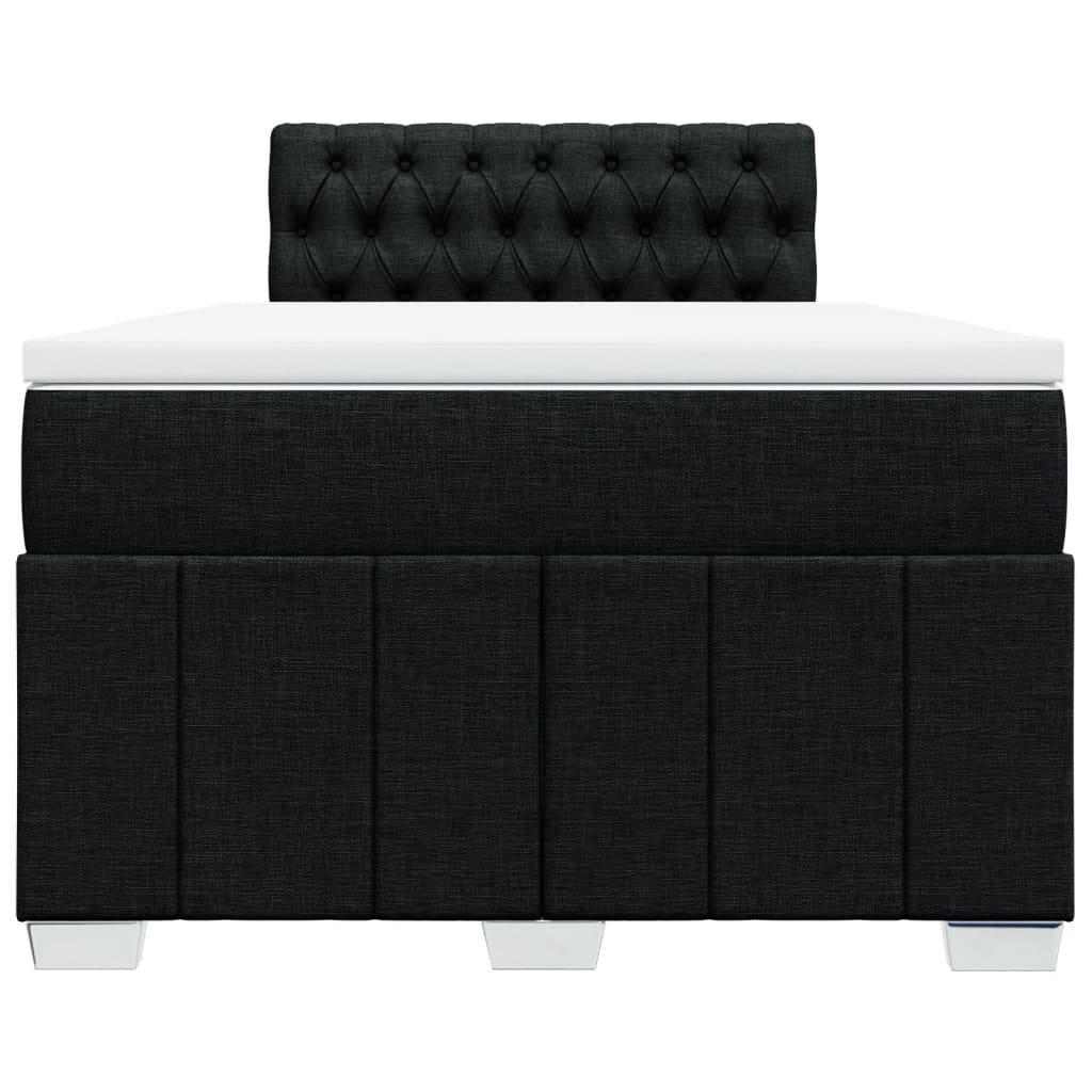 Box Spring Postel S Matrací Černá 120X200 Cm Textil