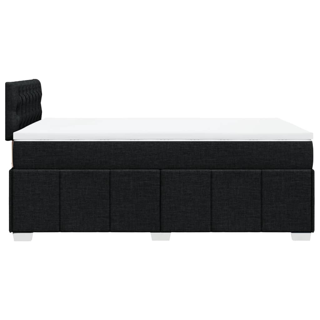 Box Spring Postel S Matrací Černá 120X200 Cm Textil