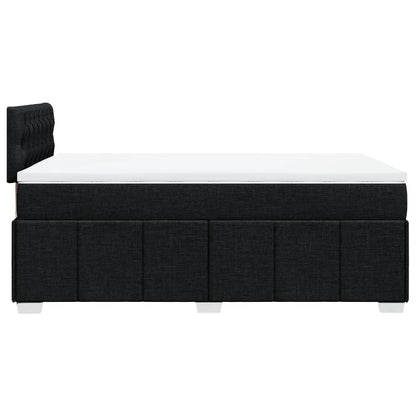 Box Spring Postel S Matrací Černá 120X200 Cm Textil
