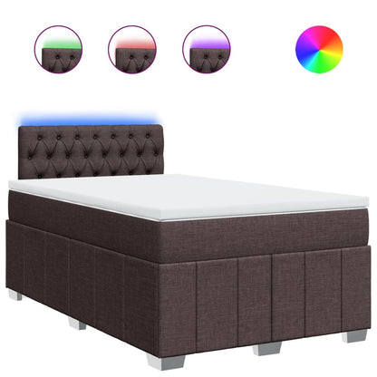 Box Spring Postel S Matrací Tmavě Hnědá 120X200 Cm Textil