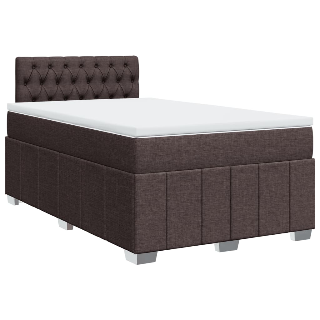 Box Spring Postel S Matrací Tmavě Hnědá 120X200 Cm Textil