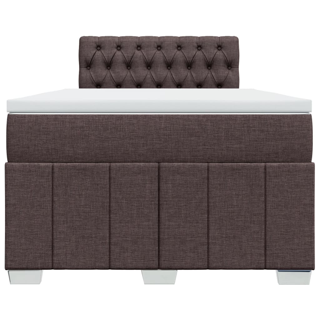 Box Spring Postel S Matrací Tmavě Hnědá 120X200 Cm Textil