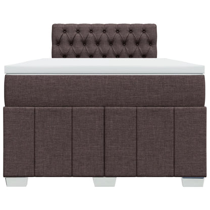Box Spring Postel S Matrací Tmavě Hnědá 120X200 Cm Textil