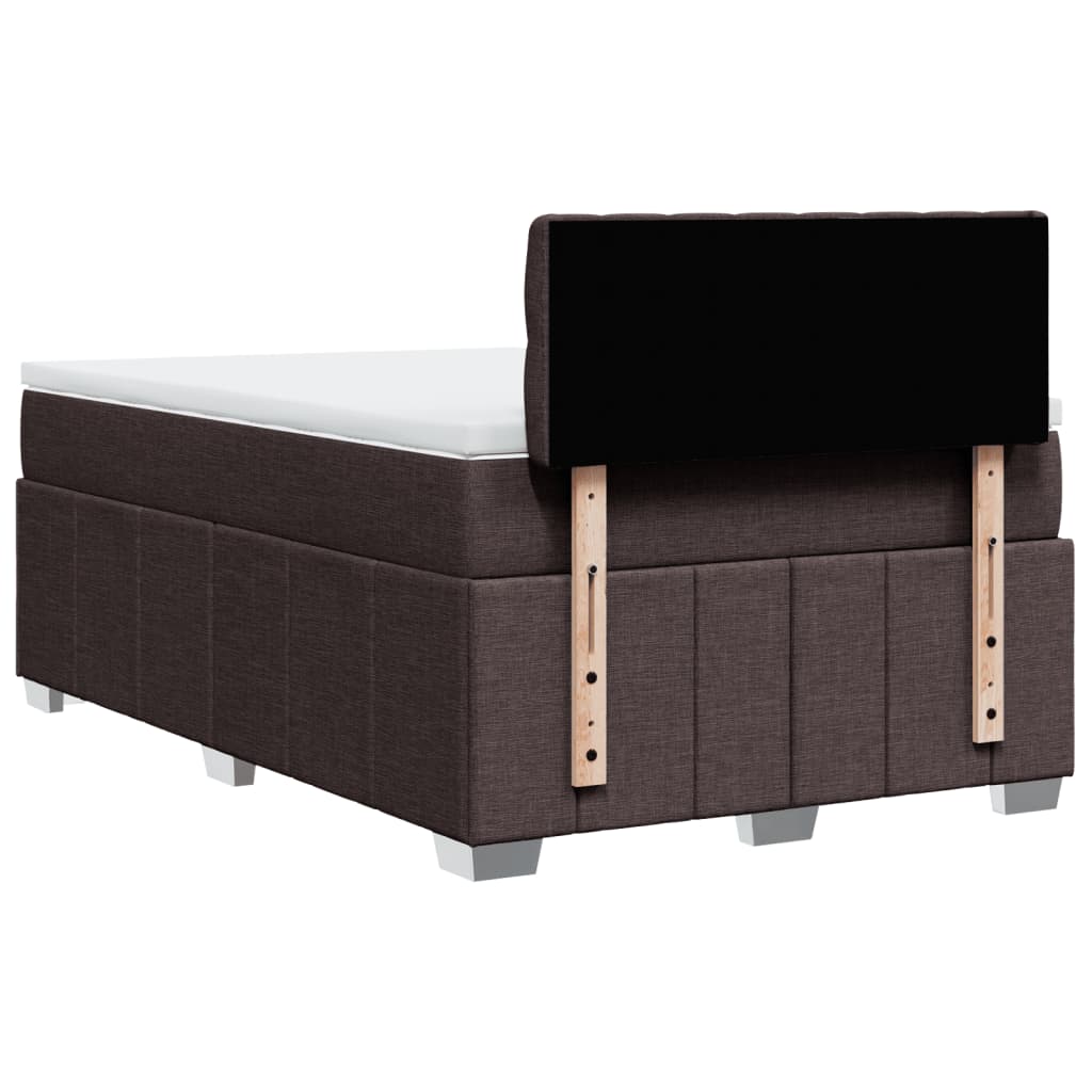 Box Spring Postel S Matrací Tmavě Hnědá 120X200 Cm Textil