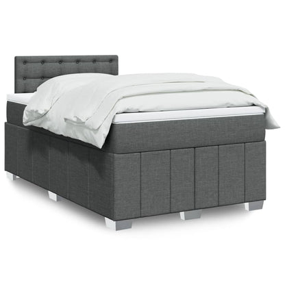 Box Spring Postel S Matrací Textil Tmavě Šedá