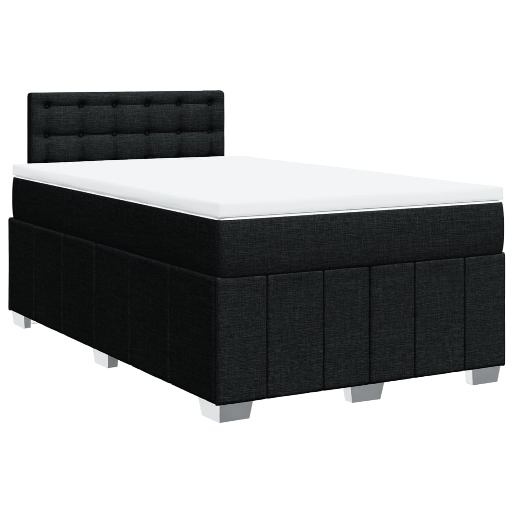 Box Spring Postel S Matrací Černá 120X200 Cm Textil