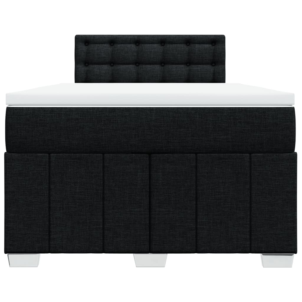 Box Spring Postel S Matrací Černá 120X200 Cm Textil