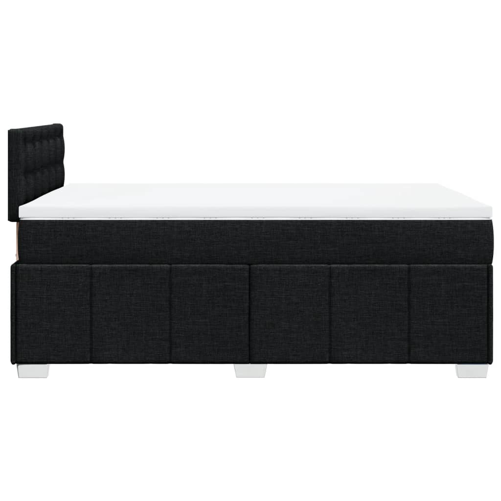 Box Spring Postel S Matrací Černá 120X200 Cm Textil