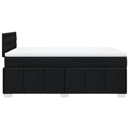 Box Spring Postel S Matrací Černá 120X200 Cm Textil