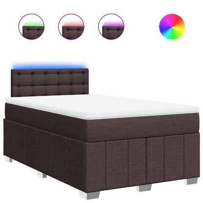 Box Spring Postel S Matrací Tmavě Hnědá 120X200 Cm Textil
