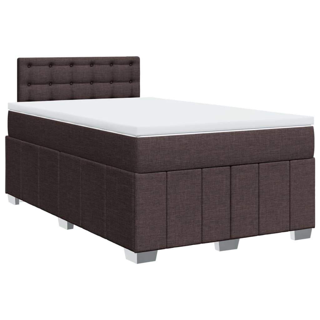 Box Spring Postel S Matrací Tmavě Hnědá 120X200 Cm Textil