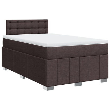 Box Spring Postel S Matrací Tmavě Hnědá 120X200 Cm Textil