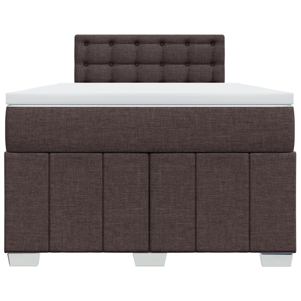 Box Spring Postel S Matrací Tmavě Hnědá 120X200 Cm Textil