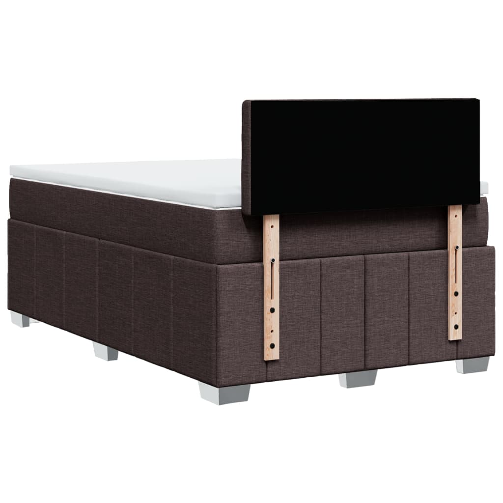 Box Spring Postel S Matrací Tmavě Hnědá 120X200 Cm Textil