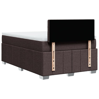 Box Spring Postel S Matrací Tmavě Hnědá 120X200 Cm Textil